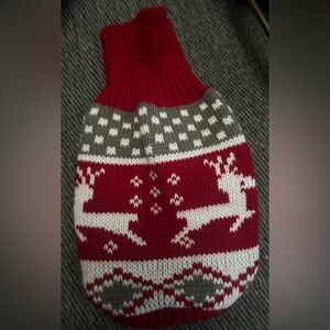 Pet XSmall Red, White & Gray Reindeer Turtleneck Sweater #0925245